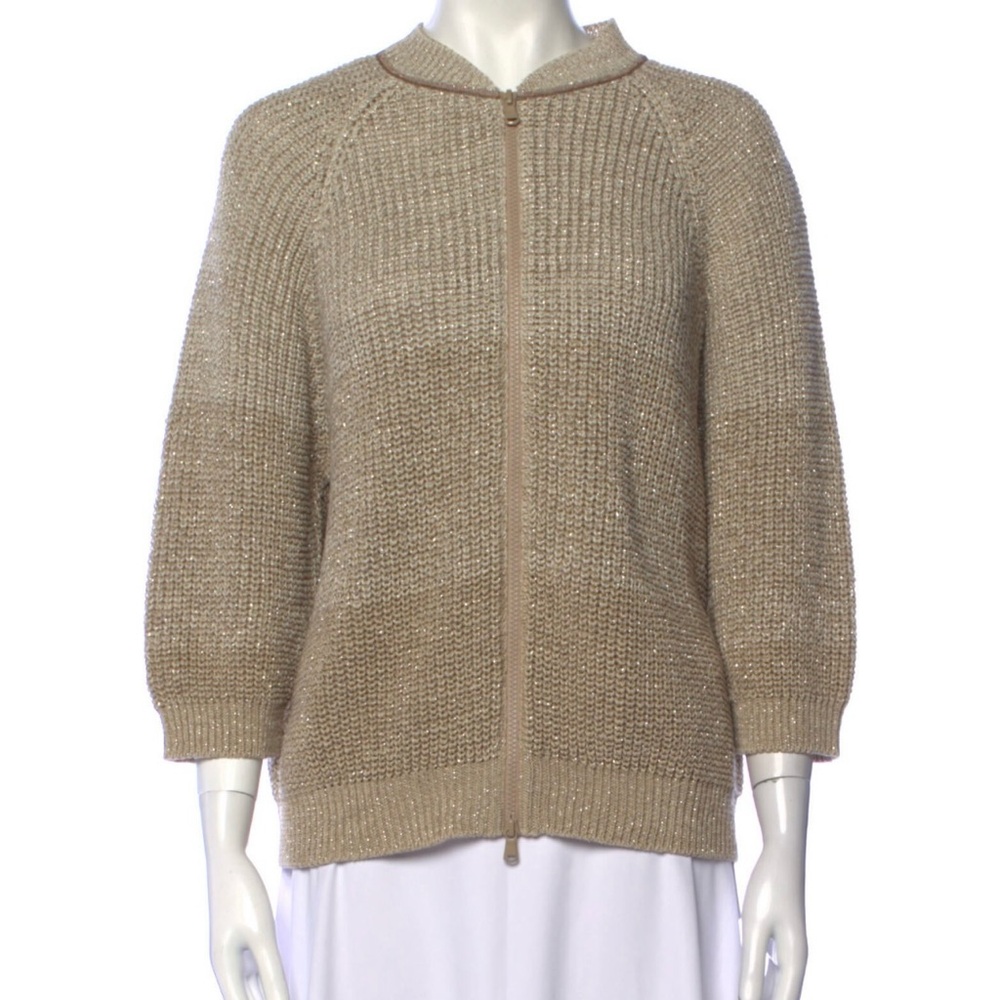 Brunello Cucinelli Beige Cardigan Sweater